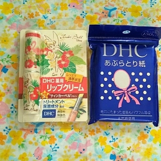 ディーエイチシー(DHC)のDHCあぶらとり紙とリップ(限定デザイン☆)セット(リップケア/リップクリーム)