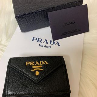 プラダ(PRADA)のコキンちゃん様専用　PRADAプラダ・コンパクトウォレット_ブラック(財布)