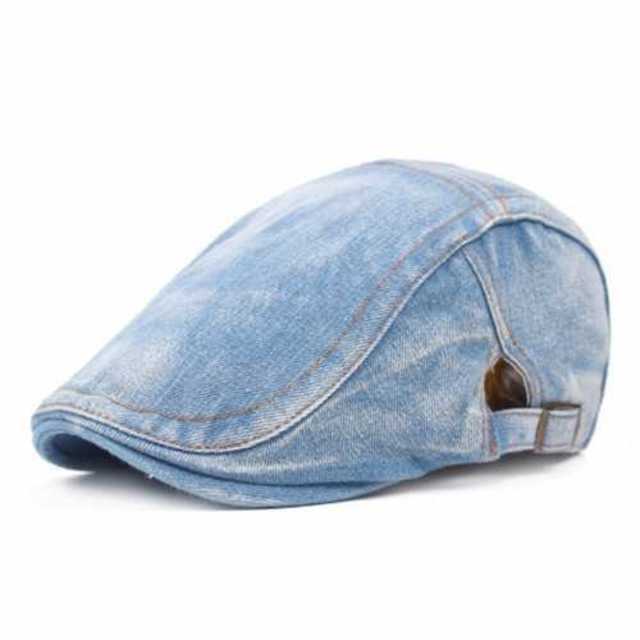ブルー デニム ハンチング 帽子 キャップ ベレー帽 メンズ レディース　ハット レディースの帽子(ハンチング/ベレー帽)の商品写真