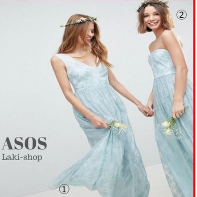 asos(エイソス)のASOS☆レースシアーインサート　バンドゥーマキシドレス レディースのフォーマル/ドレス(ロングドレス)の商品写真