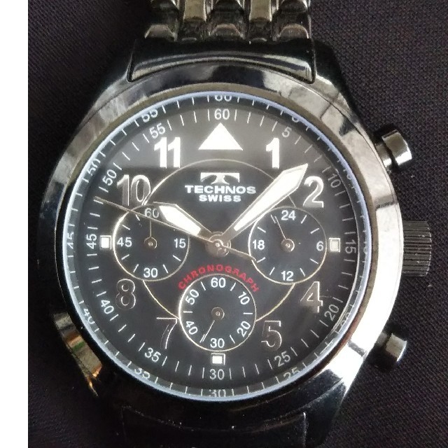 TECHNOS(テクノス)のテクノス  ブラックメンズ腕時計 メンズの時計(腕時計(アナログ))の商品写真