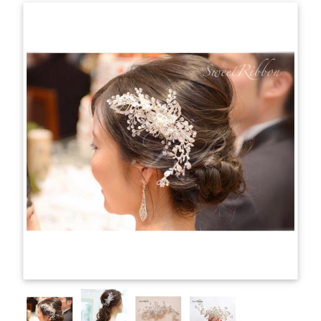 Vera Wang(ヴェラウォン)のsweet ribbon 結婚式　ボンネ ハンドメイドのウェディング(ヘッドドレス/ドレス)の商品写真