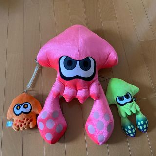 ニンテンドウ(任天堂)のスプラトゥーン　ぬいぐるみ　パスケース　3点セット(ゲームキャラクター)