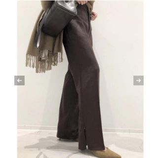 アパルトモンドゥーズィエムクラス(L'Appartement DEUXIEME CLASSE)のSide Zip Pants ブラウン　34(カジュアルパンツ)