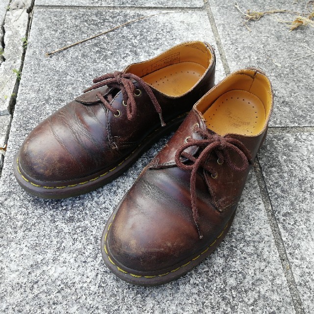 Dr Martens ドクターマーチン 3ホール レザー シューズ 革靴 茶