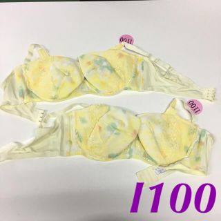 フラワープリントのレースブラジャー 2枚セットI100(ブラ)