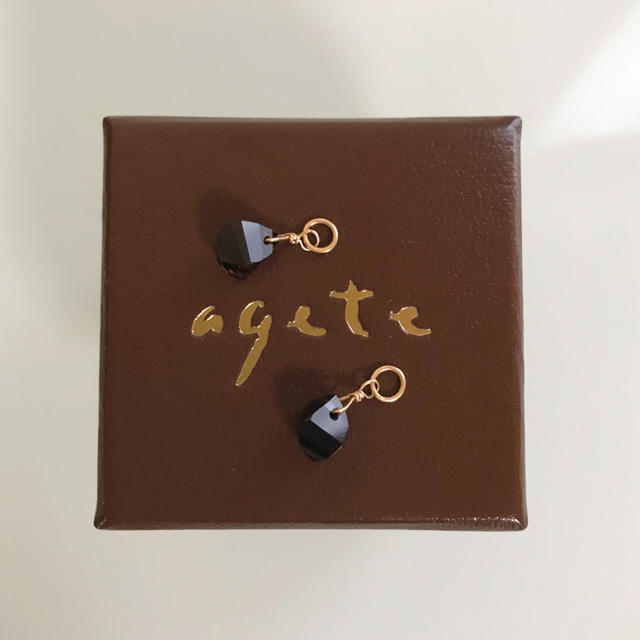 agete(アガット)のagete アガット スモーキークォーツ ピアスチャーム k10 ハンドメイドのアクセサリー(チャーム)の商品写真