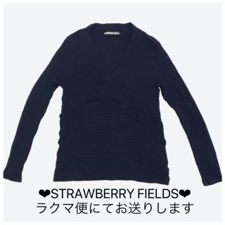 ストロベリーフィールズ(STRAWBERRY-FIELDS)のSTRAWBERRY FIELDS‪︎❤︎‪︎カシュクールニット（ブラック）(ニット/セーター)