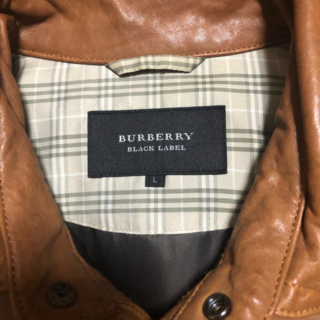 BURBERRY BLACK LABEL(バーバリーブラックレーベル)のバーバリーブラックレーベル　本革ジャケット　L メンズ　羊革　革ジャン メンズのジャケット/アウター(レザージャケット)の商品写真