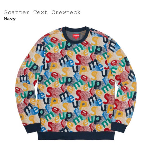 Suprme Scatter Text Crewneck Navy S