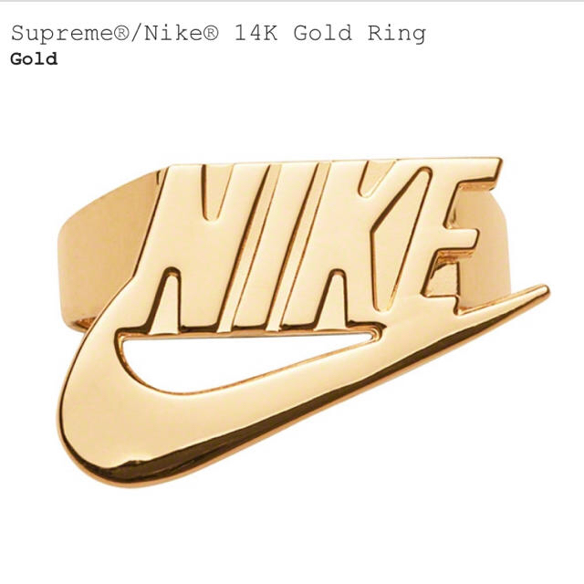 Supreme Nike 14k Gold Ring 4.5 - リング(指輪)