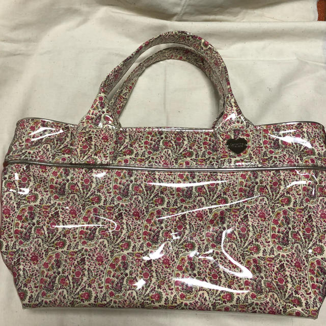 Samantha Thavasa(サマンサタバサ)のSamantha Thavasa ビニール加工バッグ　花柄　ピンク レディースのバッグ(ハンドバッグ)の商品写真