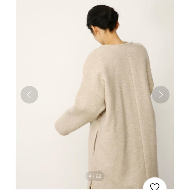 BLACK by moussy(ブラックバイマウジー)のブラックバイマウジー 金子綾着用 crewneck long coat 美品 レディースのジャケット/アウター(ロングコート)の商品写真