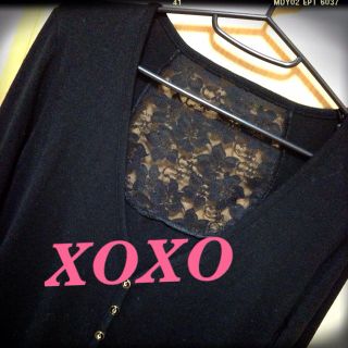 キスキス(XOXO)のxoxo★バックレースカーディガン(カーディガン)