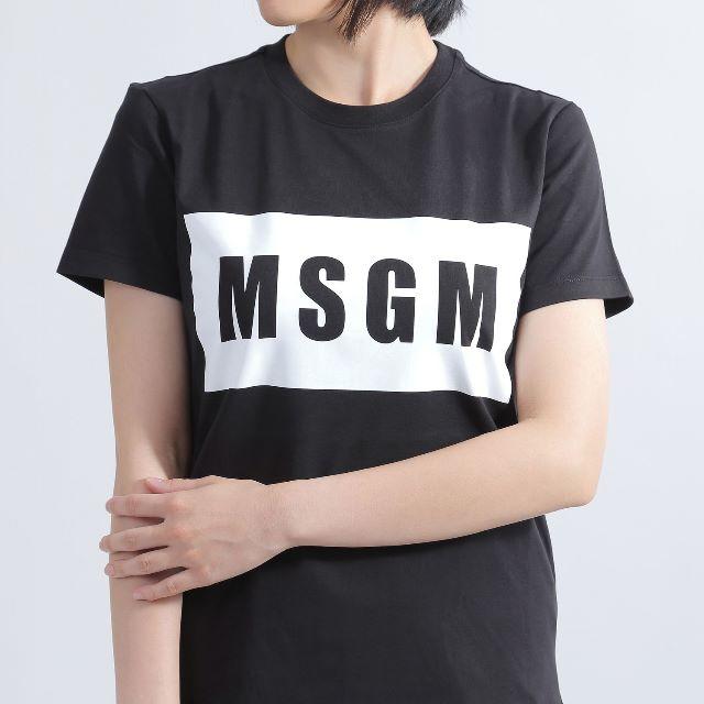 MSGM(エムエスジイエム)のMSGM レディース Tシャツ ボックスロゴ Mサイズ ☆BLACK レディースのトップス(Tシャツ(半袖/袖なし))の商品写真