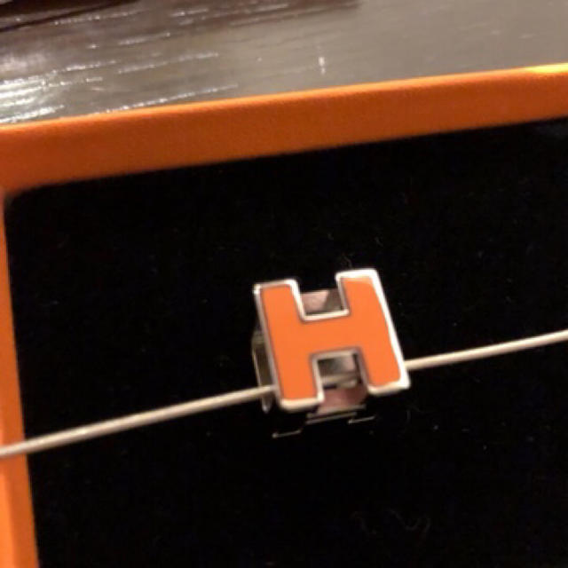 【1/5までセール】HERMES エルメスネックレス  ワイヤーキューブオレンジ