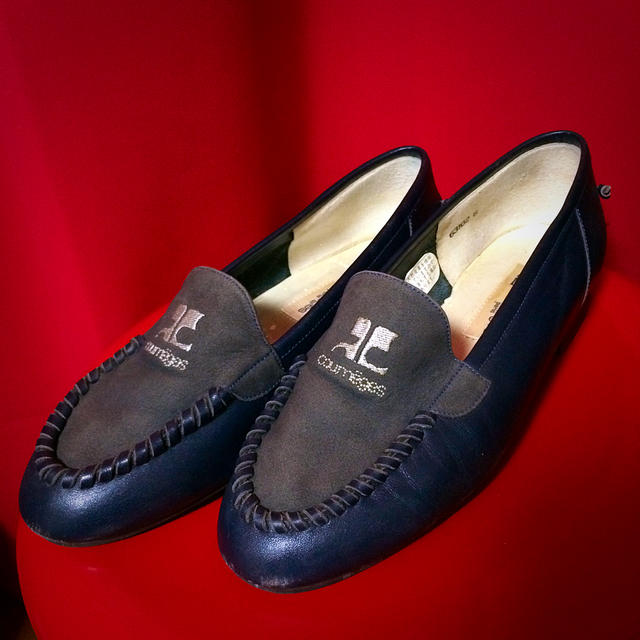 Courreges(クレージュ)のクレージュ ネイビー×グレー シューズ レディースの靴/シューズ(ローファー/革靴)の商品写真