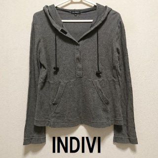 インディヴィ(INDIVI)の★格安 INDIVI（インディヴィ）薄手パーカー グレー★(パーカー)