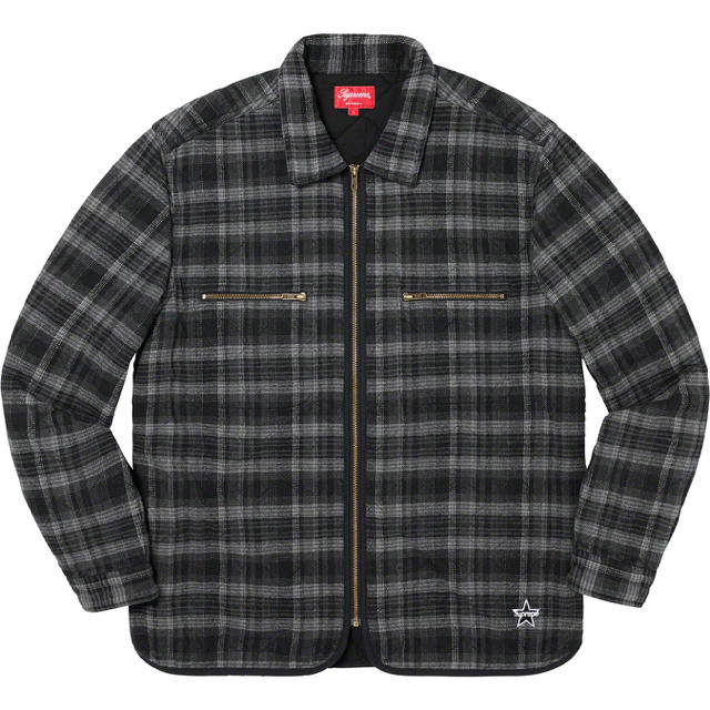 Supreme Quilted Plaid Flannel Shirt 黒 L