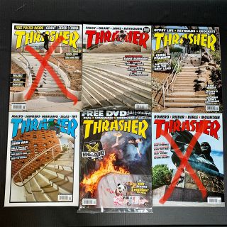 スラッシャー(THRASHER)のDVD付き！！　THRASHER MAGAZINE 6冊　セット(スケートボード)