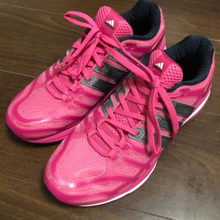 アディダス(adidas)のアディダス adidas ジム 靴 シューズ 23.5 美品 ピンク(シューズ)