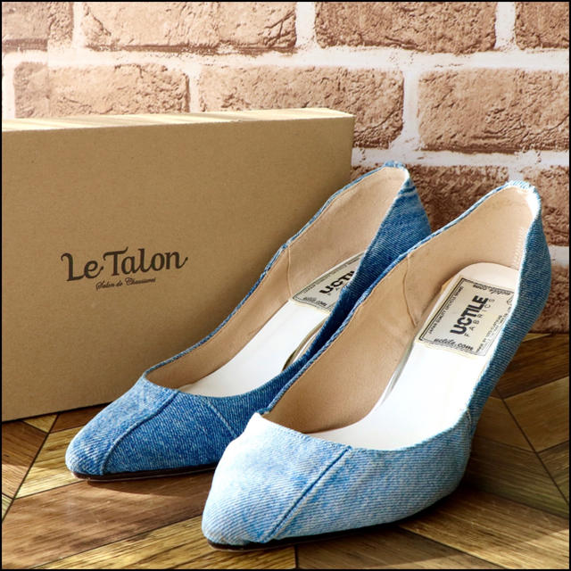 Le Talon× U.C TILE FABRICS｜デニム ヒール 24.5