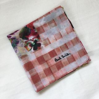 ポールスミス(Paul Smith)の新品 Paul Smith パンジープリント ギンガムチェック ハンカチ(ハンカチ)