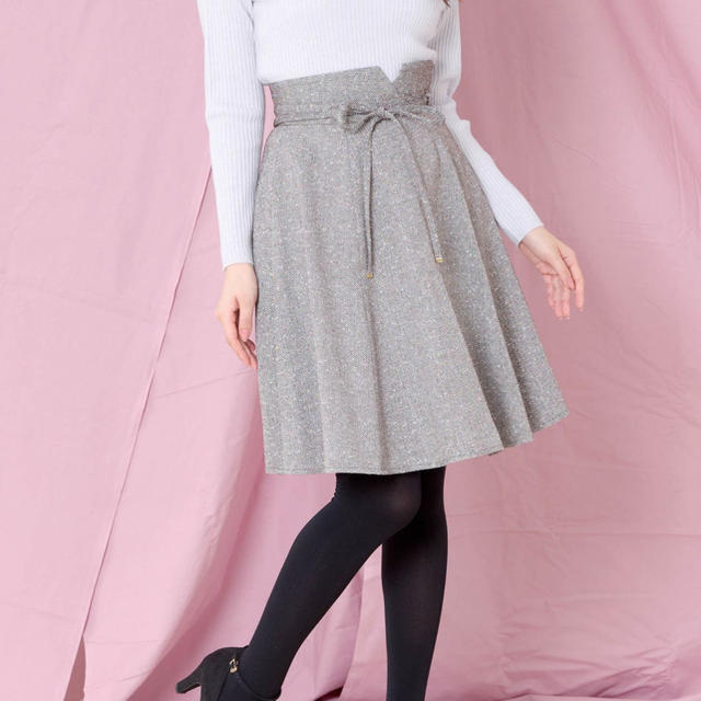 MISCH MASCH(ミッシュマッシュ)のラメツイードフレアスカート レディースのスカート(ひざ丈スカート)の商品写真