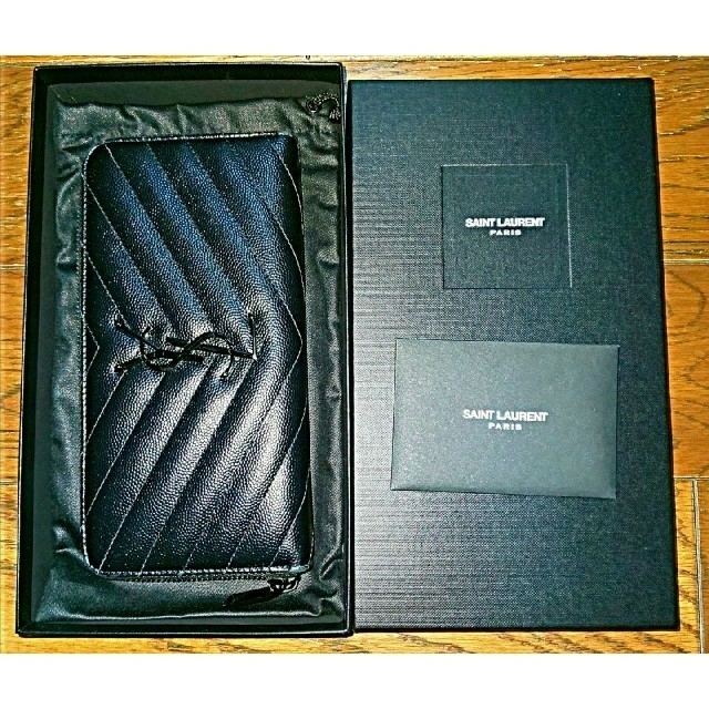 YVES SAINT LAURENT イヴ・サンローラン ブラック 長財布 - 財布