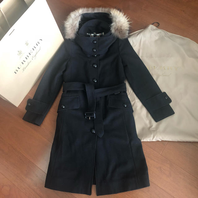 美品)Burberryバージンウール80%ロングコート 翌日配送可