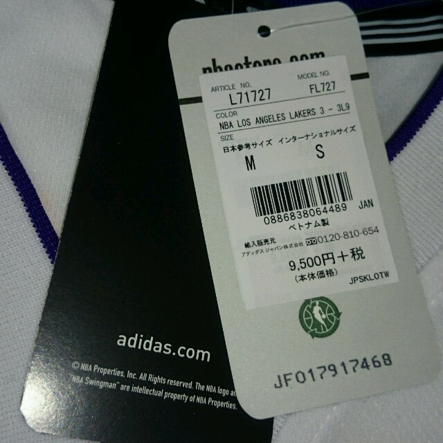 adidas(アディダス)の値下げadidas×レイカーズユニ レディースのトップス(Tシャツ(半袖/袖なし))の商品写真