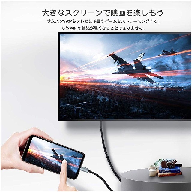 i(アイ)の【送料無料】4K対応スマホ用aHDMI出力ケーブル1.8m スマホ/家電/カメラのテレビ/映像機器(映像用ケーブル)の商品写真