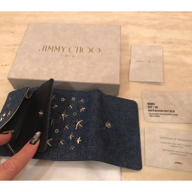 JIMMY CHOO(ジミーチュウ)の正規品 JIMMY CHOO デニムミニ財布 レディースのファッション小物(財布)の商品写真