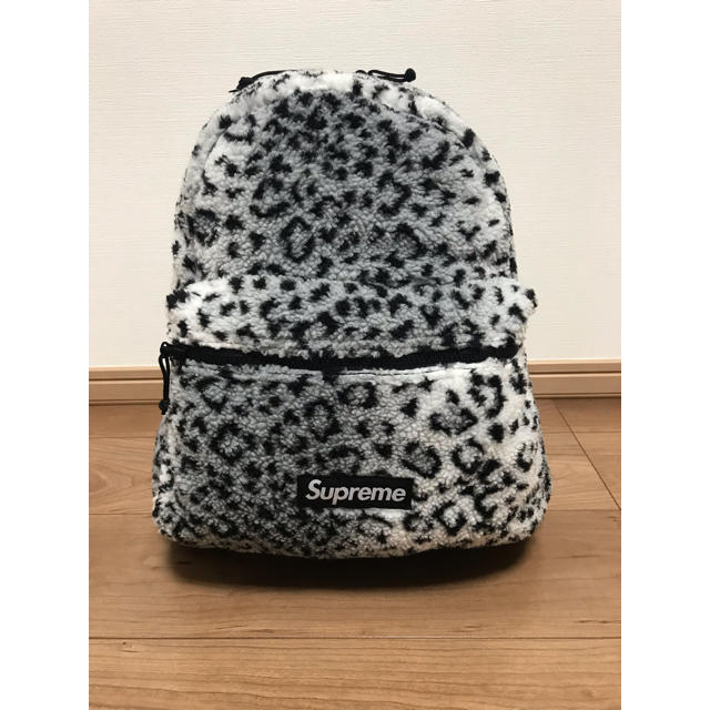 Supreme 2017AW Leopard Fleece Backpack シュプリーム レオパードフリースバックパック リュック バッグ ボア ヒョウ柄 ブラウン【200620】【新古品】【me04】