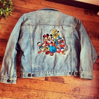 ディズニー(Disney)のヴィンテージ 古着  Disney 刺繍 Gジャン 80's 90's(Gジャン/デニムジャケット)