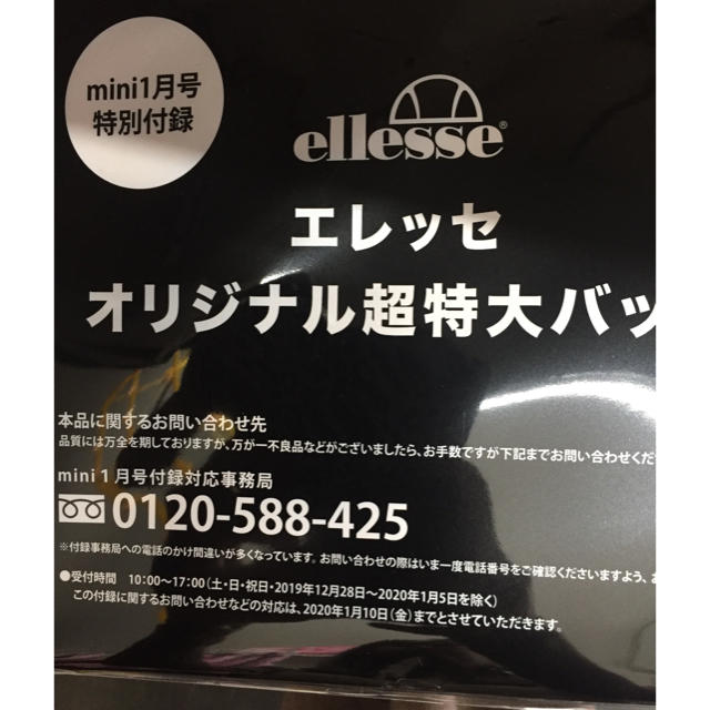 ellesse(エレッセ)の♡mini１月号付録♡ レディースのバッグ(トートバッグ)の商品写真