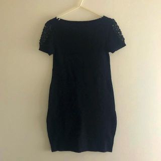 ザラ(ZARA)のZara ニットワンピース  ビジュー  S(ひざ丈ワンピース)