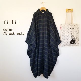 メルロー(merlot)の最新作＊fillil ドルマンチェックワンピース(ロングワンピース/マキシワンピース)