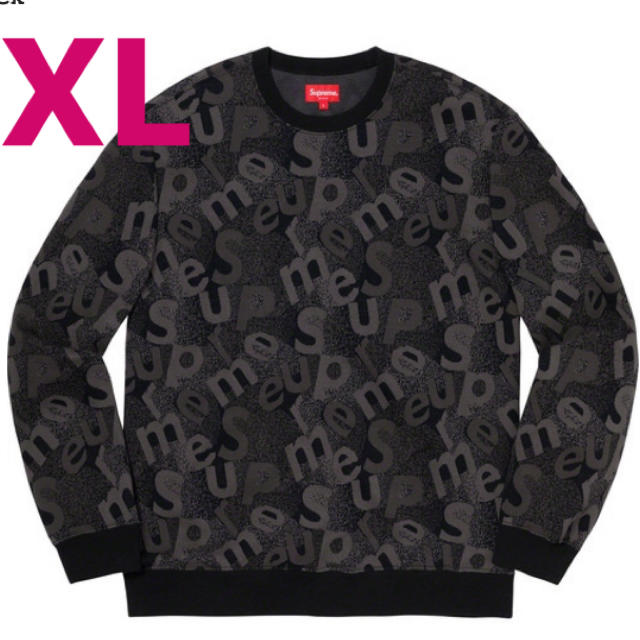 SUPREME Scatter Text Crewneck Black XL SUPREME Scatter Text Crewneck Black XL