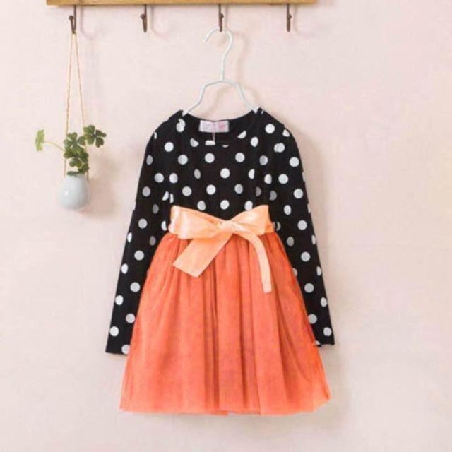 新品♡100-110♡黒ドットチュールワンピース♡ キッズ/ベビー/マタニティのキッズ服女の子用(90cm~)(ワンピース)の商品写真