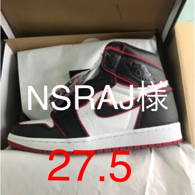 NIKE(ナイキ)のAIR JORDAN 1 HI OG BLACK/RED メンズの靴/シューズ(スニーカー)の商品写真