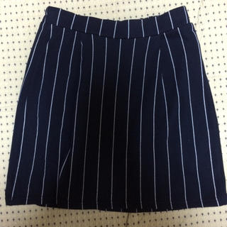 値下げ☆スウェット地ストライプスカート(ひざ丈スカート)