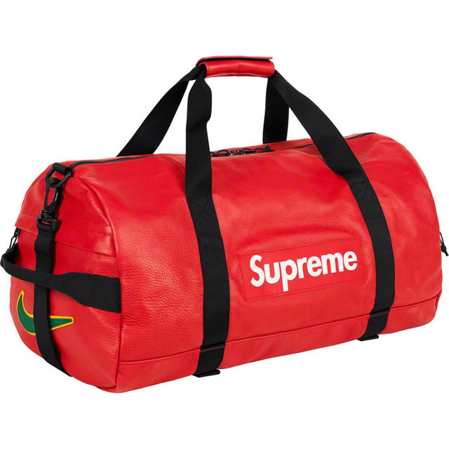 Supreme Nike Leather Duffle Bag red