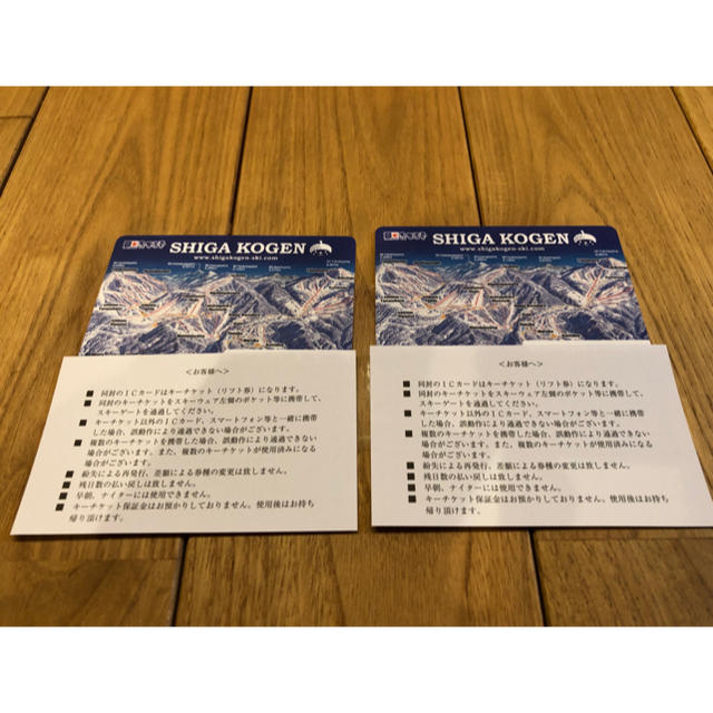 志賀高原スキー場共通券 ペアリフト券