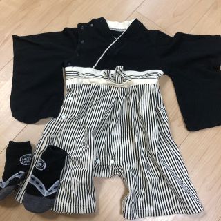 赤ちゃんはかまロンパと足袋風靴下(和服/着物)