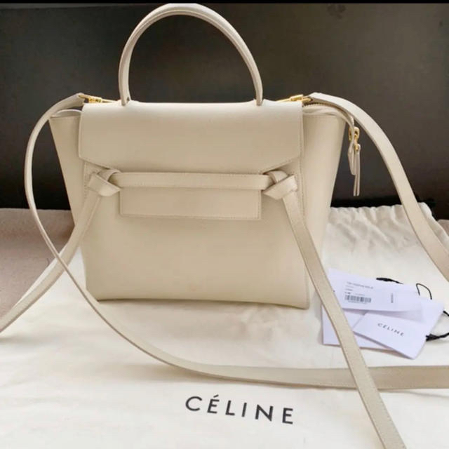 celine(セリーヌ)のもふ様専用【美品】セリーヌ ベルトバッグ マイクロ  linen レディースのバッグ(ハンドバッグ)の商品写真