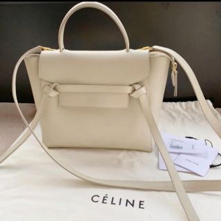 セリーヌ(celine)のもふ様専用【美品】セリーヌ ベルトバッグ マイクロ  linen(ハンドバッグ)