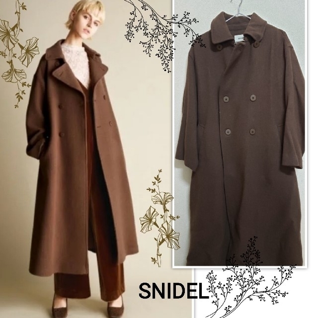 SNIDEL★ウエストマークウールロングコートロングコート