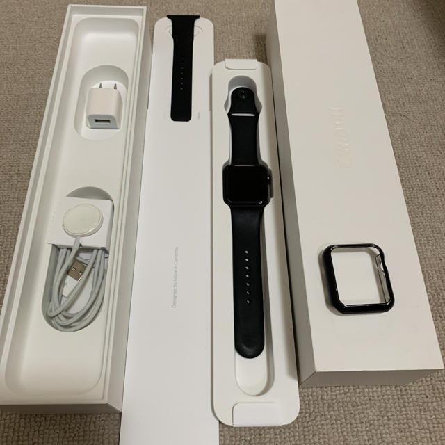 Apple Watch series2 42mm カバー、フィルム付き、充電器