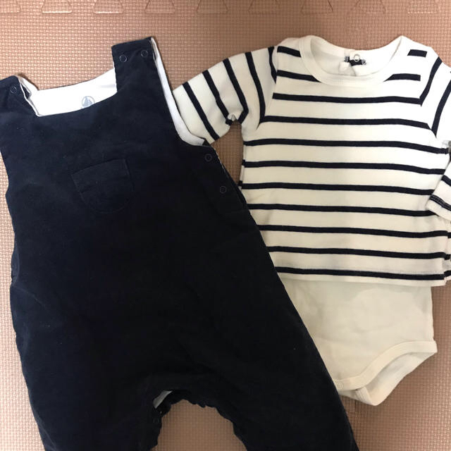 PETIT BATEAU(プチバトー)のプチバトー ロンパース  サロペット マリニエール 6m キッズ/ベビー/マタニティのベビー服(~85cm)(ロンパース)の商品写真